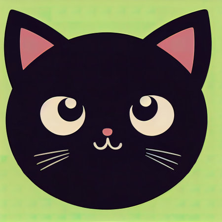 Cartoon cat character icon logo 3d illustratedの写真素材