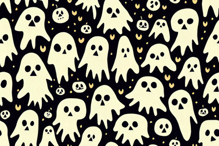 Spooky , cute halloween pattern design 3d illustratedの写真素材