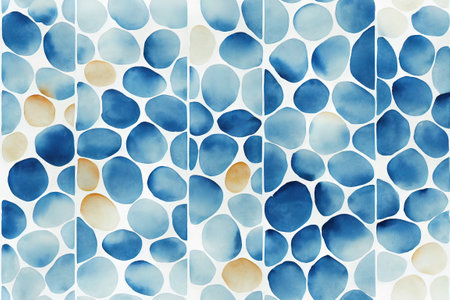 Traditional Korean watercolor seamless design 3d illustratedの写真素材