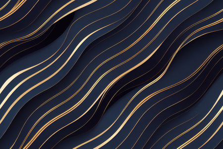 Blue wavy seamless textile pattern 3d illustratedの写真素材