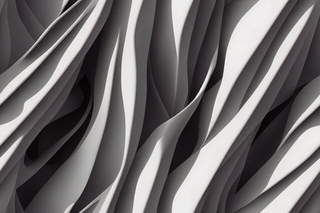 Black and white wavy seamless textile pattern 3d illustratedの写真素材