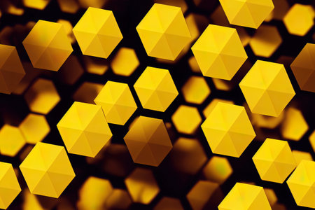 Honey comb seamless textile pattern 3d illustratedの写真素材
