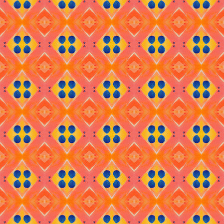 Geometric seamless textile pattern 3d illustratedの写真素材