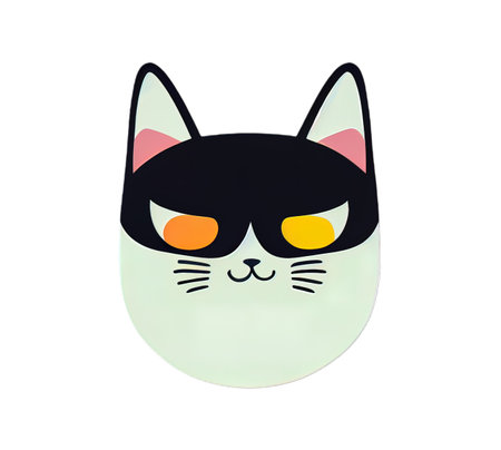 Cartoon cat character icon logo 3d illustratedの写真素材