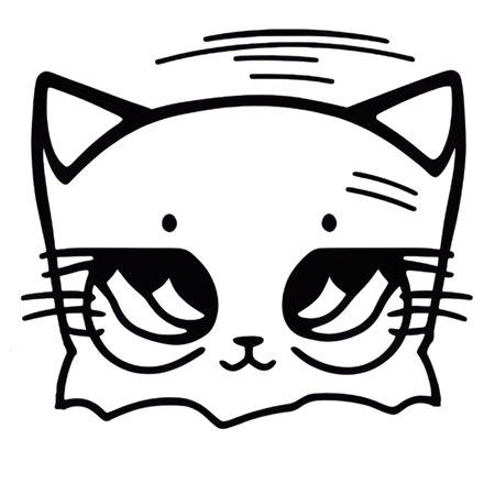 Cartoon cat character icon logo 3d illustratedの写真素材