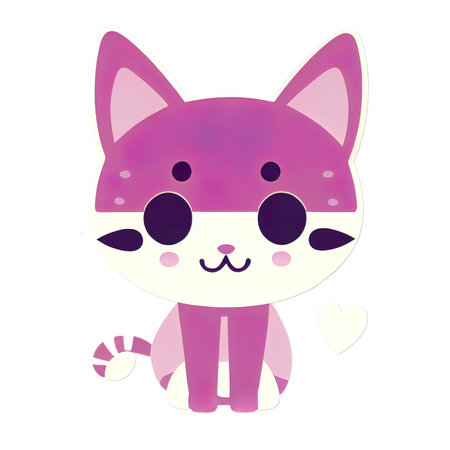 Cartoon cat character icon logo 3d illustratedの写真素材