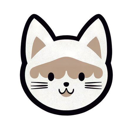 Cartoon cat character icon logo 3d illustratedの写真素材