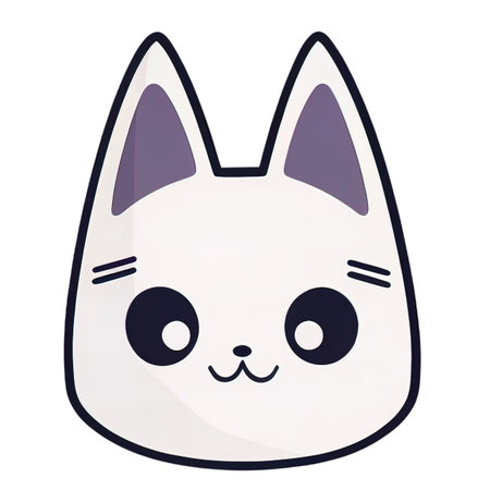 Cartoon cat character icon logo 3d illustratedの写真素材