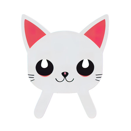Cartoon cat character icon logo 3d illustratedの写真素材