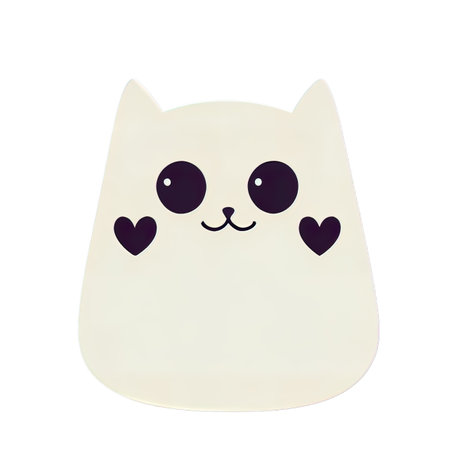 Cartoon cat character icon logo 3d illustratedの写真素材