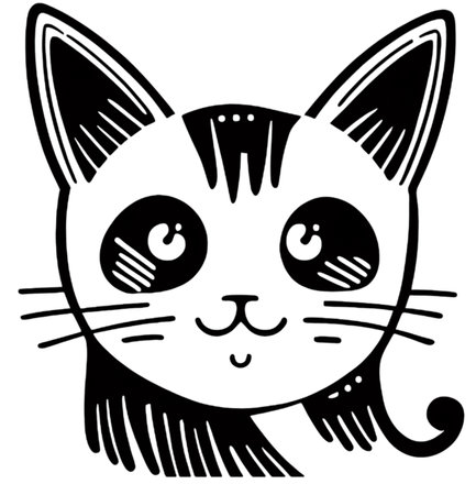 Cartoon cat character icon logo 3d illustratedの写真素材