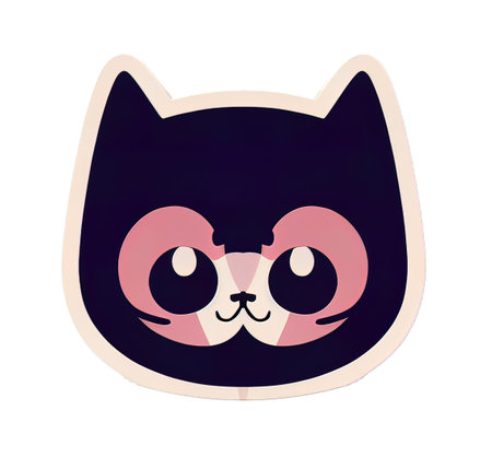 Cartoon cat character icon logo 3d illustratedの写真素材