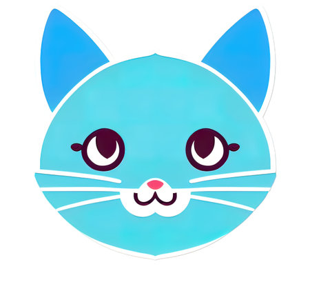 Cartoon cat character icon logo 3d illustratedの写真素材