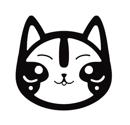 Cartoon cat character icon logo 3d illustratedの写真素材