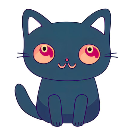 Cartoon cat character icon logo 3d illustratedの写真素材