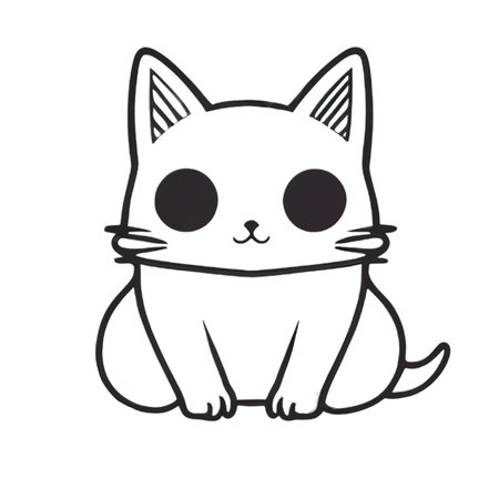 Cartoon cat character icon logo 3d illustratedの写真素材