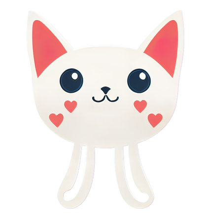 Cartoon cat character icon logo 3d illustratedの写真素材