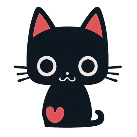 Cartoon cat character icon logo 3d illustratedの写真素材