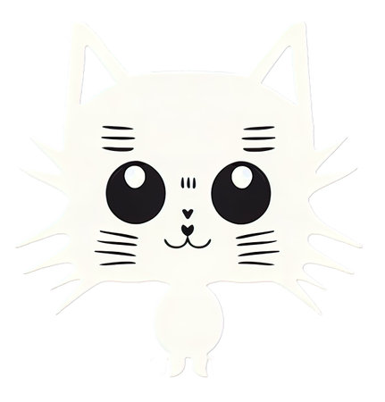 Cartoon cat character icon logo 3d illustratedの写真素材