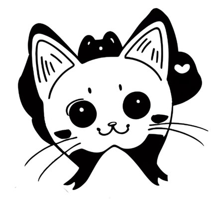 Cartoon cat character icon logo 3d illustratedの写真素材