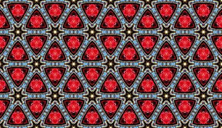 Geometric seamless textile pattern 3d illustratedの写真素材