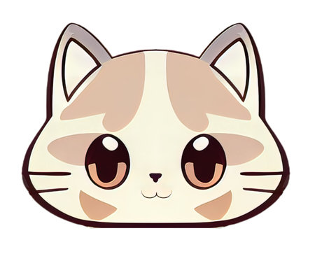 Cartoon cat character icon logo 3d illustratedの写真素材