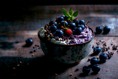 Vertical shot of delicious acai 3d illustratedの写真素材