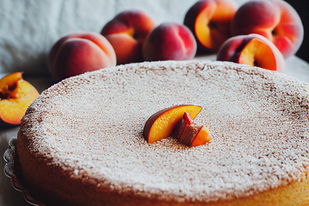 Close up shot of homemade sweet pie 3d illustratedの写真素材