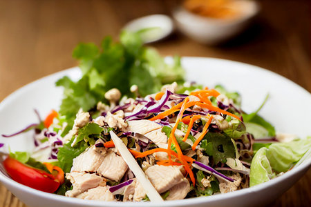 Vertical shot of thai style larb gai 3d illustratedの写真素材