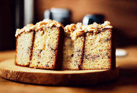 Delicious banana cake 3d illustratedの写真素材