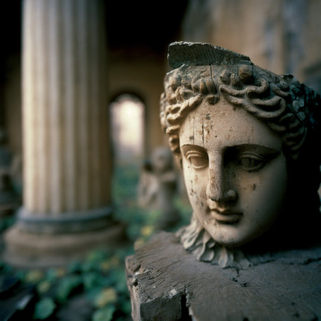 Beautiful Ancient Greek statue 3d illustratedの写真素材