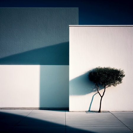 Cute little minimalist tree 3d illustratedの写真素材