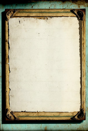 Empty antique frame with copy space for quotes or products 3d illustratedの写真素材