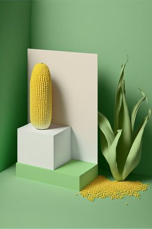 Podium for product advertisement , restaurant menus or new makeup product ads with beautiful minimalist objects for immersionの写真素材