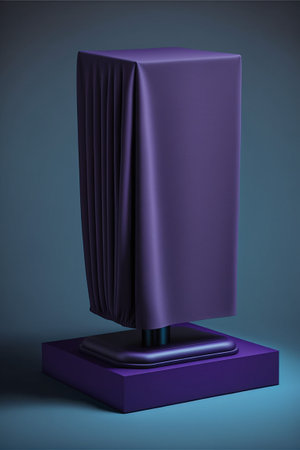 Podium for product advertisement or restaurant menus with beautiful colorful backgroundの写真素材