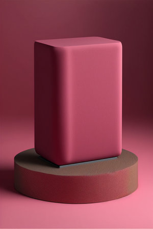 Podium for product advertisement or restaurant menus with beautiful colorful backgroundの写真素材