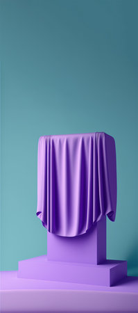 Podium for product advertisement or restaurant menus with beautiful colorful backgroundの写真素材