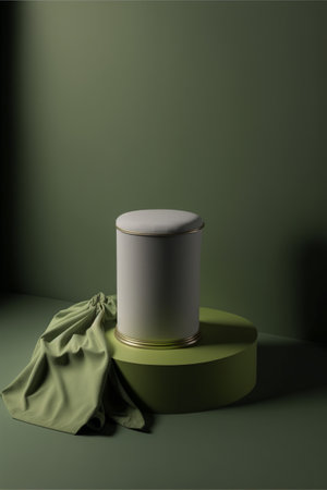 Podium for product advertisement or restaurant menus with beautiful colorful backgroundの写真素材