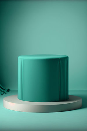 Podium for product advertisement or restaurant menus with beautiful colorful backgroundの写真素材