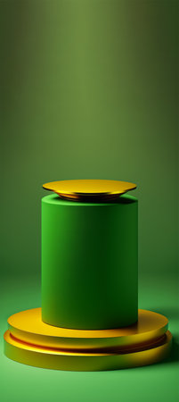 Podium for product advertisement or restaurant menus with beautiful colorful backgroundの写真素材