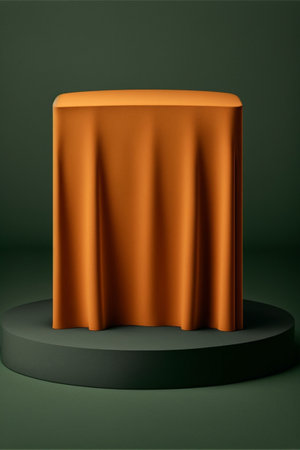 Podium for product advertisement or restaurant menus with beautiful colorful backgroundの写真素材