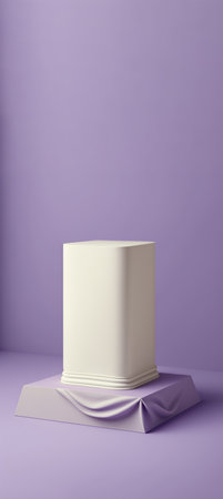 Podium for product advertisement or restaurant menus with beautiful colorful backgroundの写真素材