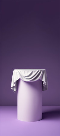 Podium for product advertisement or restaurant menus with beautiful colorful backgroundの写真素材