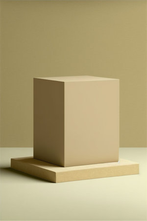 Podium for product advertisement or restaurant menus with beautiful colorful backgroundの写真素材