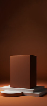 Podium for product advertisement or restaurant menus with beautiful colorful backgroundの写真素材