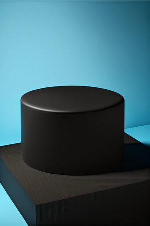 Podium for product advertisement or restaurant menus with beautiful colorful backgroundの写真素材