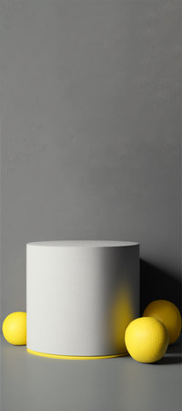 Podium for product advertisement or restaurant menus with beautiful colorful backgroundの写真素材