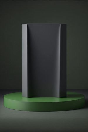 Podium for product advertisement or restaurant menus with beautiful colorful backgroundの写真素材