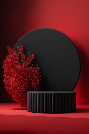Podium for product advertisement or restaurant menus minimalist designの写真素材