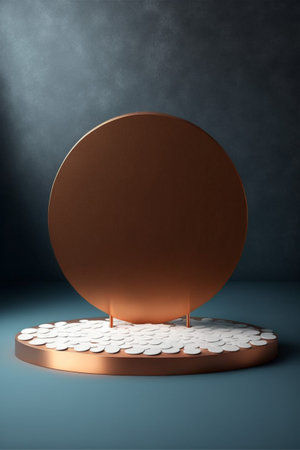 Podium for product advertisement or restaurant menus minimalist designの写真素材
